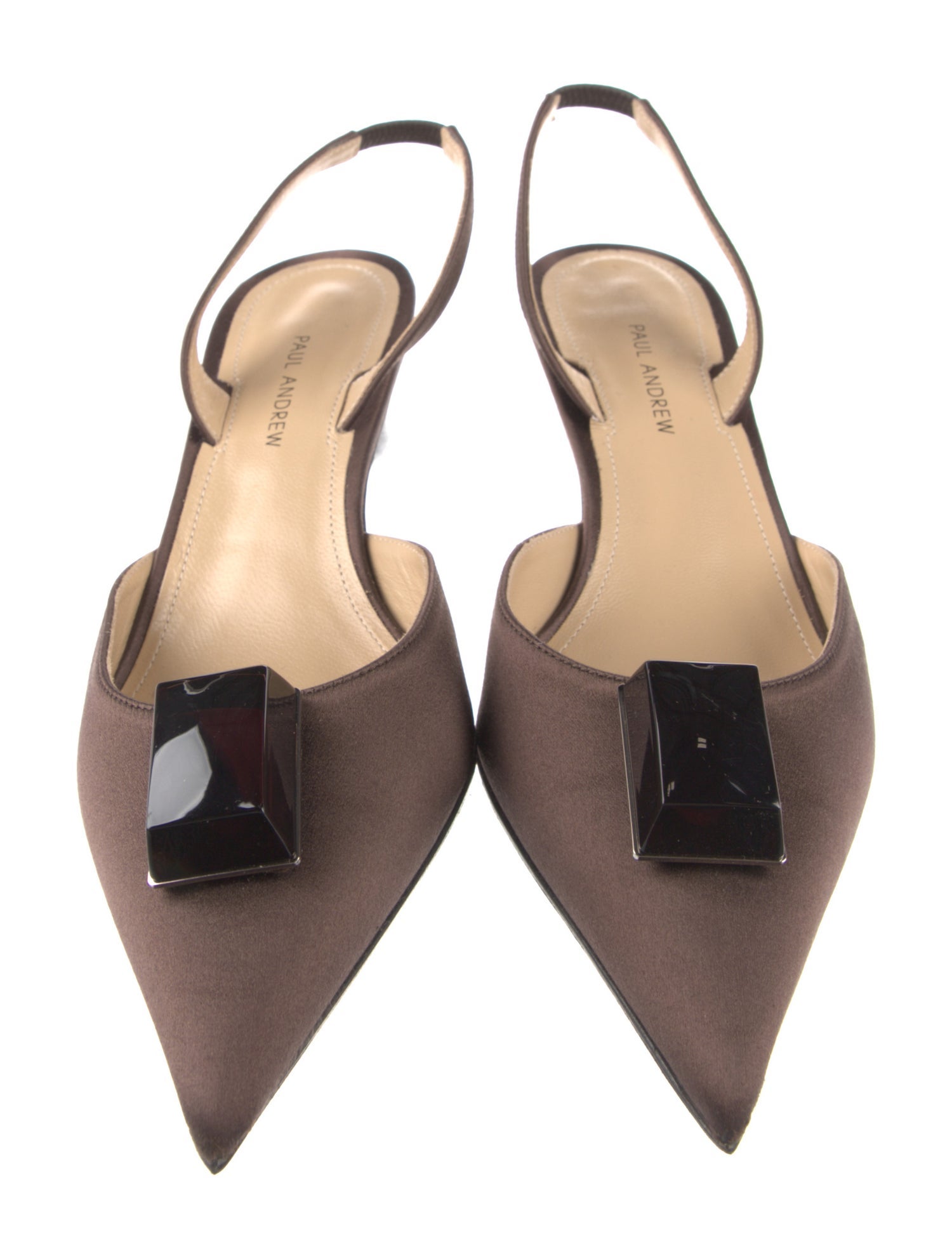 Paul Andrew Satin Slingback Pumps